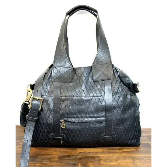 XL AMAZING JAS MB IBW LTD LONDON BLACK GENUINE LEATHER TOTE SHOULDER BAG HANDBAG